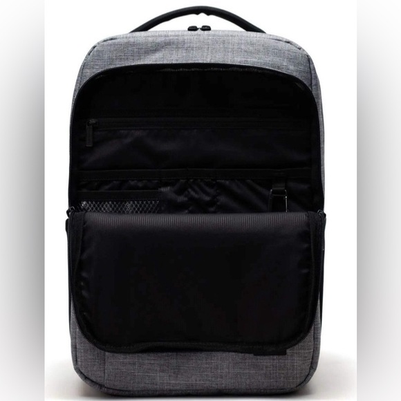 Herschel Gray & Black Crosshatch Travel Backpack 18L NWT - Picture 3 of 3